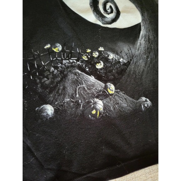 Disney Tim Burtons The Nightmare Before Christmas Junior's Black T-Shirt M 7-9 - Picture 3 of 7